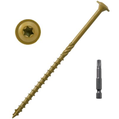 Lag Screws 5 Inch Structural Wood Screw #14 x 5'' 50-PCS Heavy Duty Constructi...