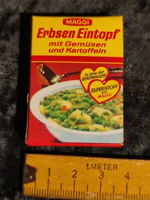 altes Paket, Päckchen, Maggi Erbsen Eintopf mit Gemüsen, Zubehör,Kaufladen