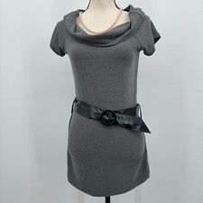 sixteen grey belted mini dress