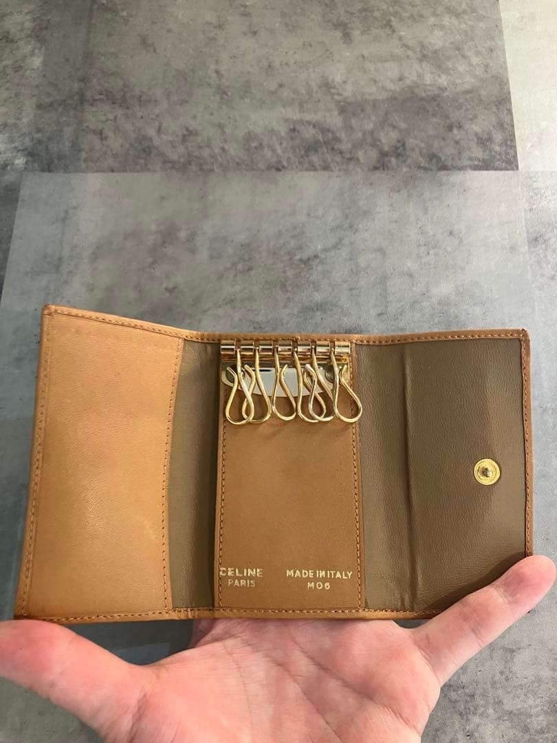 CELINE macadam pattern triomphe logo key case - image 4