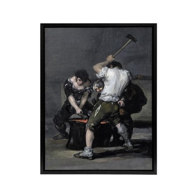 Francisco Goya   Gerahmter Kunstdruck auf Leinwand  Die Schmiede 