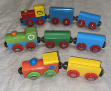Lot of 8 Wooden Magnetic Trains