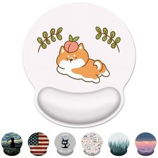 Cute Pink Corgi Ergonomic Mouse Pad with Wrist Rest for Desk Work Office