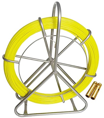 Fish Tape Fiberglass 425FT 6MM Duct Rodder with Brake Electrical FishTape Cab...
