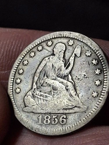 1856 Seated Liberty Quarter 90% Silver