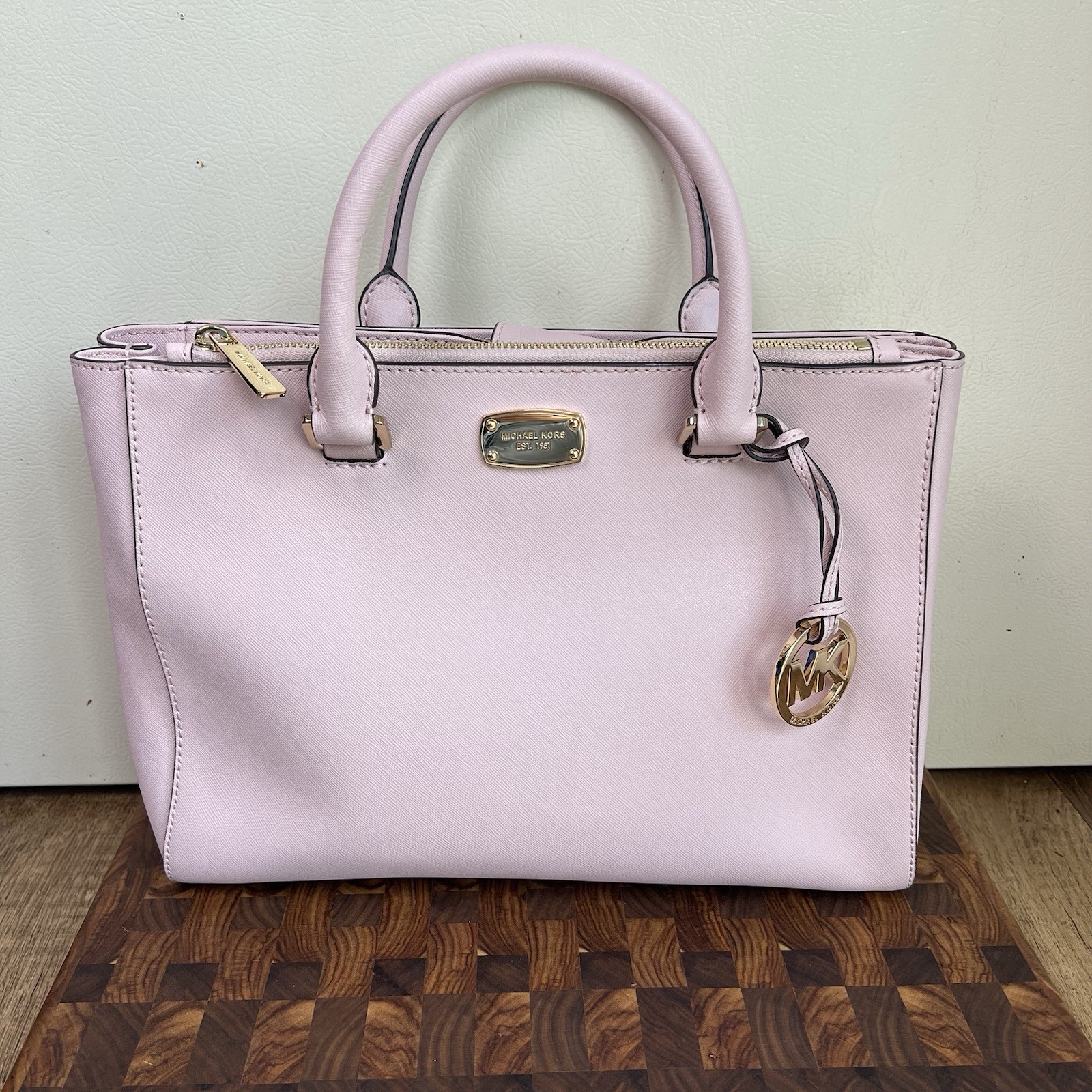 Michael Kors Kellen Medium Satchel Crossbody Bag Blossom Saffiano Leather NEW thumbnail 17