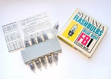 2 Flash Sylvania FB1 bulbo Blue Dot flashbulbs 10 lampadine camera vintage NUOVO