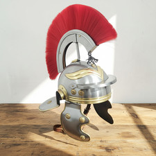 Roman Centurion Helmet with Red Plume   Ancient Roman Warrior Armor