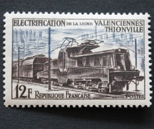 Timbre - FRANCE - Train Valenciennes Thionville - Neuf** - YT 1024 - 1955