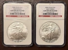 (2) 2006  1-oz American Silver Eagle NGC Gem Uncirculated Two Coins Rounds