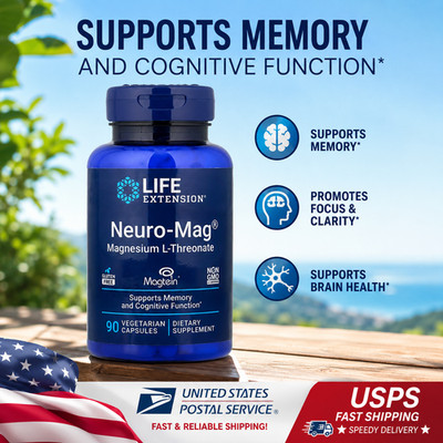 Life Extension Neuro-Mag Magnesium L-Threonate 90ct Veggie Softgels