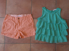 2 Stück T-Shirt Top grün Orange kurze Hose ...