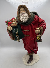 Vintage 15" Santa Paper Mache, Fabric, Plastic, Resin Decor Figurine