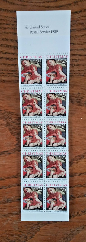 Madonna by Carraci, 25¢ stamp, Booklet of 20, Scott# 2427, BK 167 MNH