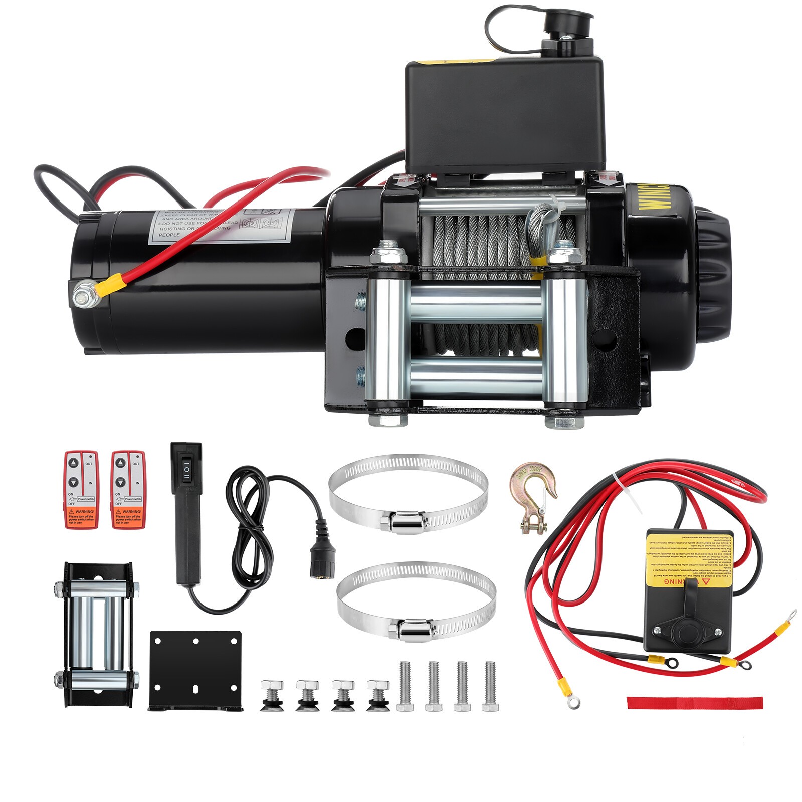 electric winch mounting bracket for trailer winch steel rope wireless remote