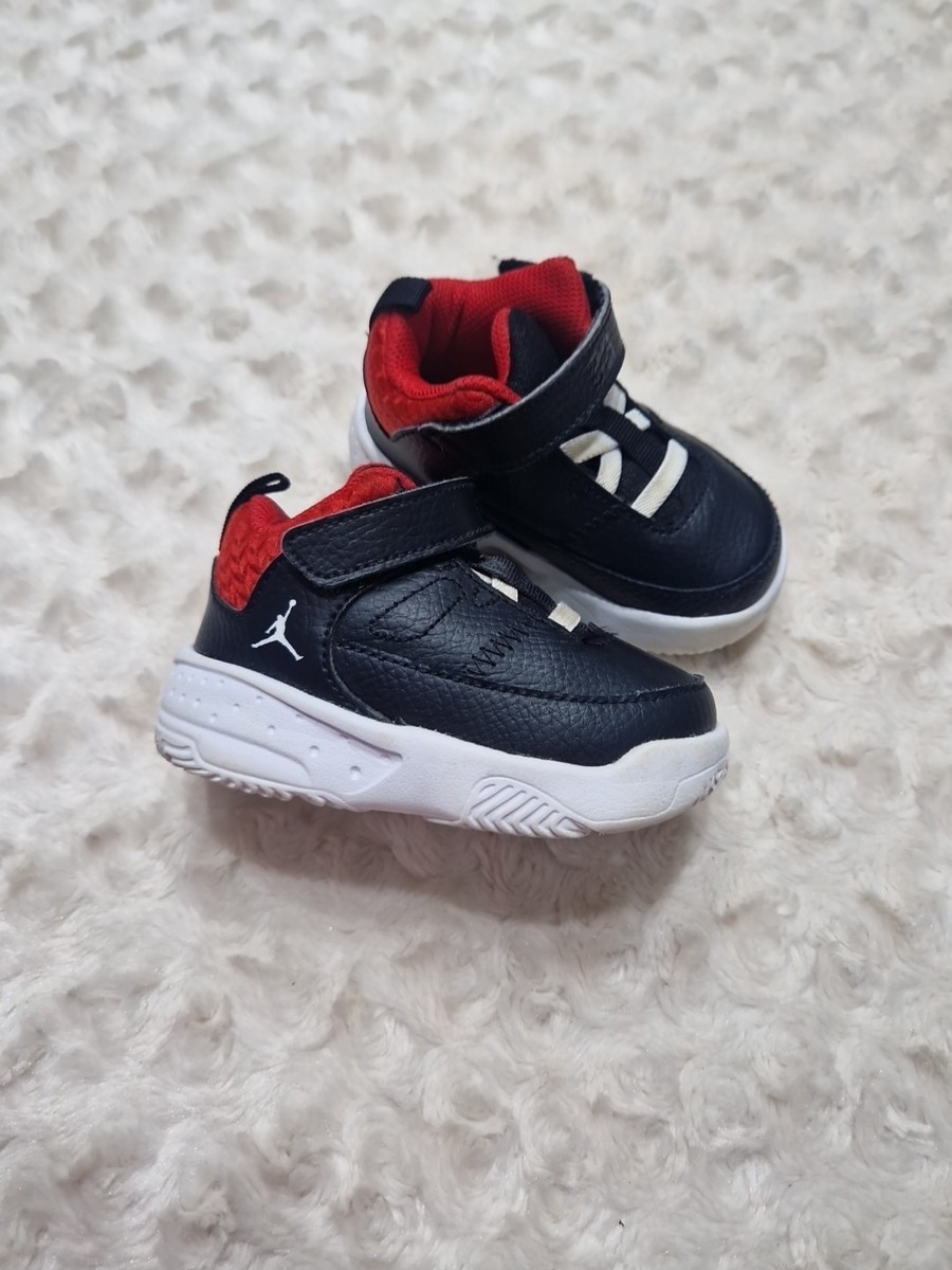 Nike Jordan Max Aura 3 Shoes Baby Size UK 4.5 Black White Red Trainers Good Con | eBay UK