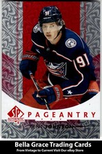 2022-23 SP Authentic Kent Johnson #P-75 Columbus Blue Jackets Pageantry Red NHL 