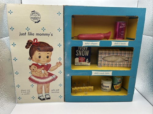 1957 My Merry Dolly's Linen Closet Toy Set Still with Box Bin12 - Picture 1 of 9