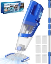 Cordless Handheld Pool Vacuum Cleaner with Telescopic Pole, 26.5 GPM Powerful Su