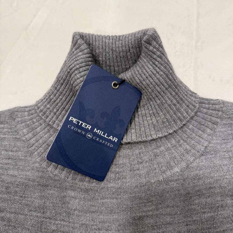 Suéter Peter Millar Corona Artesanal Cuello Tortuga Talla Pequeña Gris Nuevo con Etiquetas $348 Foto 2 de 4