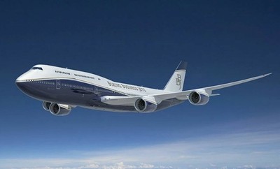 Boeing BBJ 747-8 Mahogany Desktop Wood Airplane New Model Large Scale 1/200