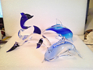 Blue Glass Dolphin | eBay