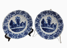 Coppia Piatti Decorativi SELTMANN WEIDEN Bavaria "THERESIE" Porcellana Paesaggi