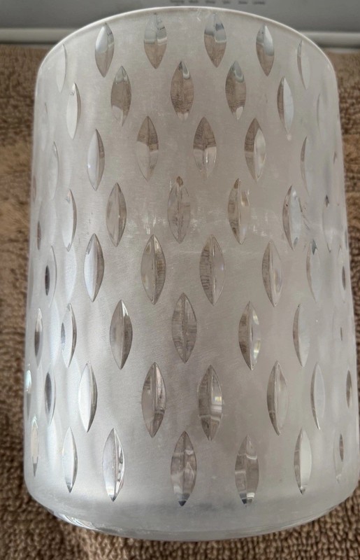 Labrazel Glass Round Trash bin7   in Diameter Made in Italy Printed Backstamp