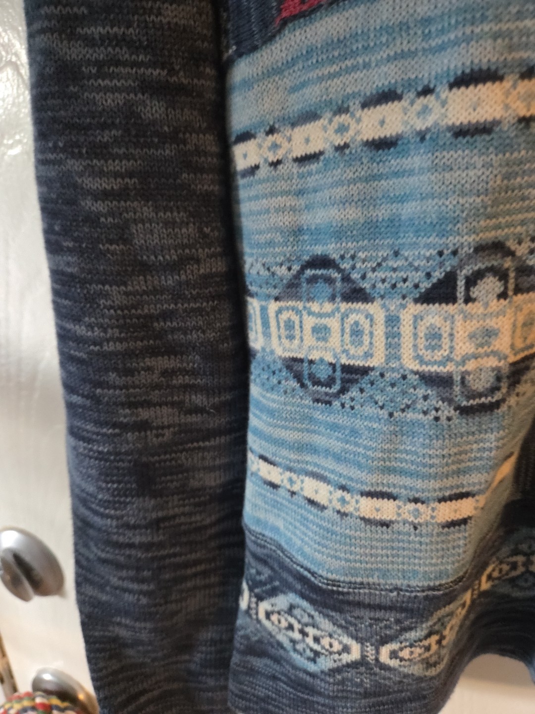 Orvis Womens Patchwork Button Up Cardigan Blue Bo… - image 6