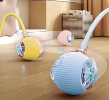 Cat Interactive Ball Toy Automatic Rolling Ball Faux Tail Rechargeable  2pcs
