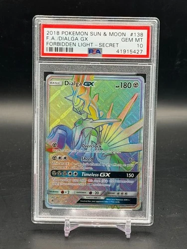 PSA 10 GEM MINT Dialga GX Forbidden Light Secret Rare Pokemon 2018 138/131