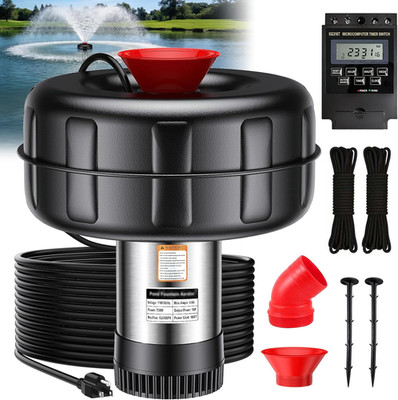1HP Floating Pond Fountain Aerator, 15000 GPH Pond Fountain Pump with Adjustable