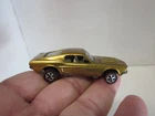 HOT WHEELS REDLINE  CUSTOM MUSTANG * GOLD COLOR * WHITE INTERIOR  (RESTORED)