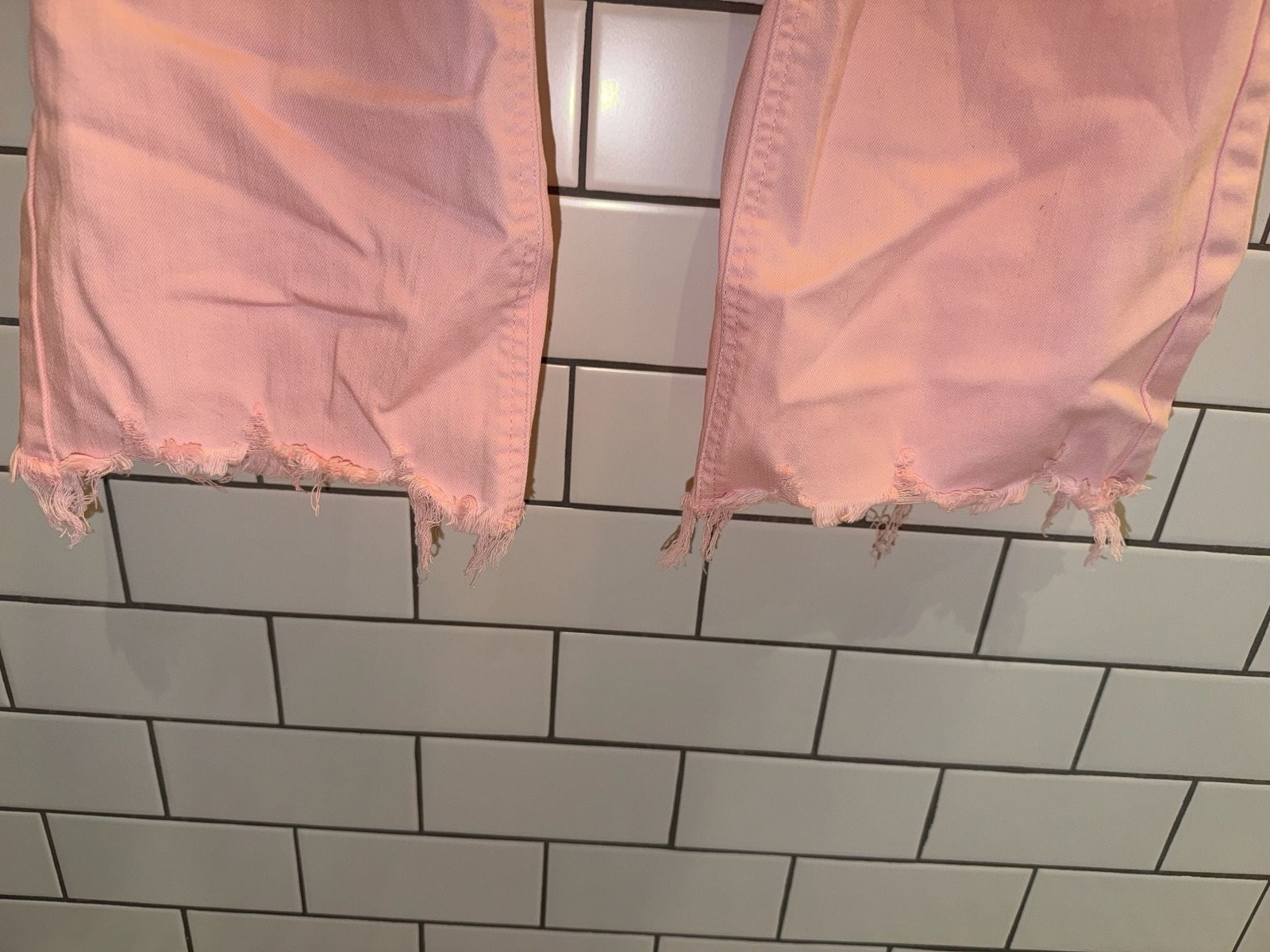 Risen Jeans High-Rise Distressed Pink Cropped Flare Jeans size, photo 4