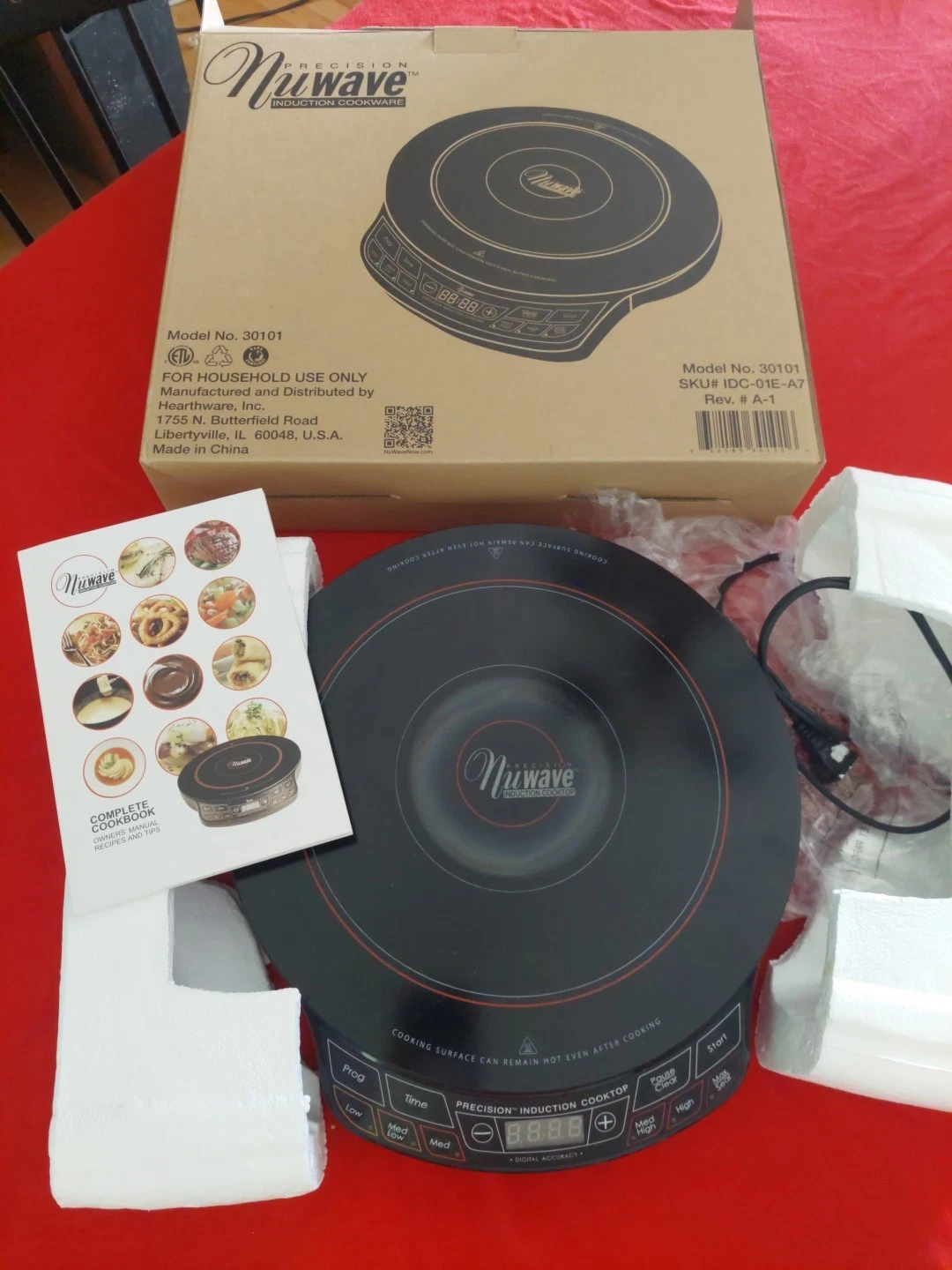NuWave Precision 12.25 Electric Induction Hotplate Cooktop 30101 Box Cookbook