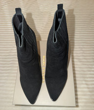 Marc Fisher MLALVA Women s Black Suede Ankle Boots Pointed Toe Slip-On US 7