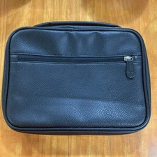 Black Genuine Leather Bible Organizer Book Cover Large Carrying Case Vintage