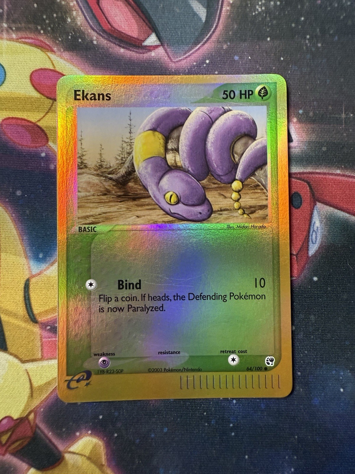 Pokemon Card Ekans 64/100 Reverse Holo EX Sandstorm Foil Vintage WOTC LP 2003
