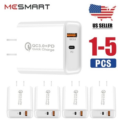 2-Port 20W USB C Fast Wall Charger Block For iPhone16 15 All Cell Phone iPad lot