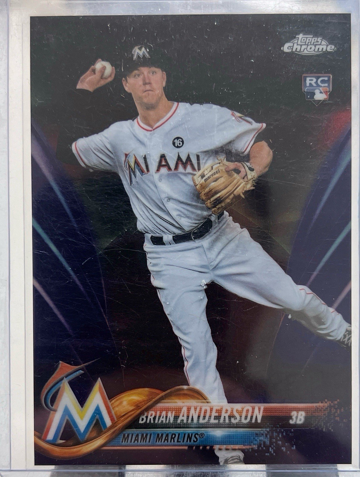 2018 Topps Chrome - Brian Anderson #22 Purple Refractor /299 (RC) Baseball Card
