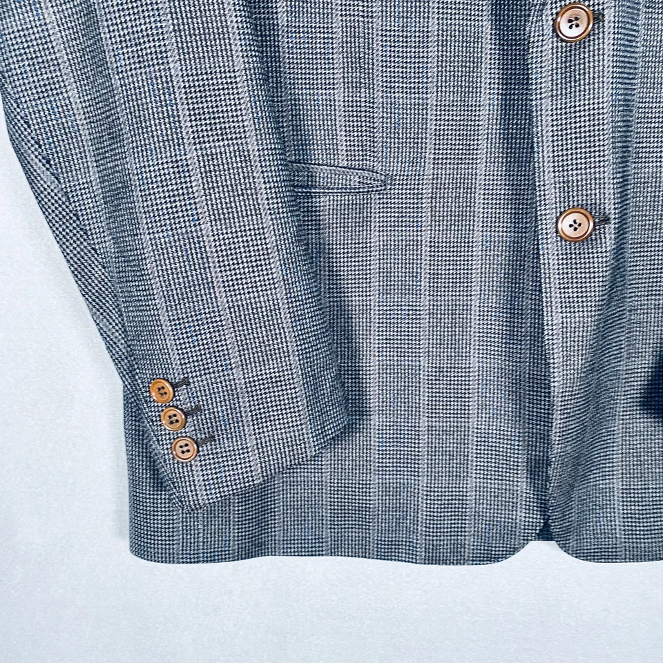 Blazer Barneys New York Para Hombres 42R Gris Lana Abrigo Deportivo Glen Chaqueta a Cuadros Italia Foto 4 de 4
