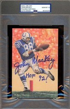 John Mackey Gem Mint 10 PSA DNA Signed Goal Line Art Card GLAC Autograph HOF 92