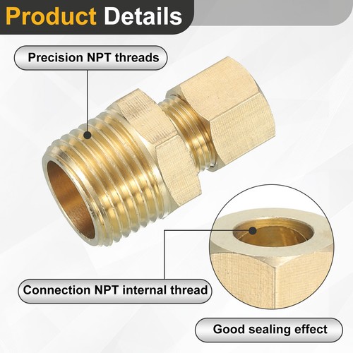 DOT Male Connector Brass Push-Lock Air Brake Fitting 1/2" Tube