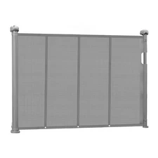 Retractable Baby Gate 34 in Tall Extend to 55 in Wide for Kids or Pets Gray