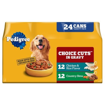 CHOICE CUTS IN GRAVY Adult Canned Soft Wet Dog Food Variety Pack, Country Stew a