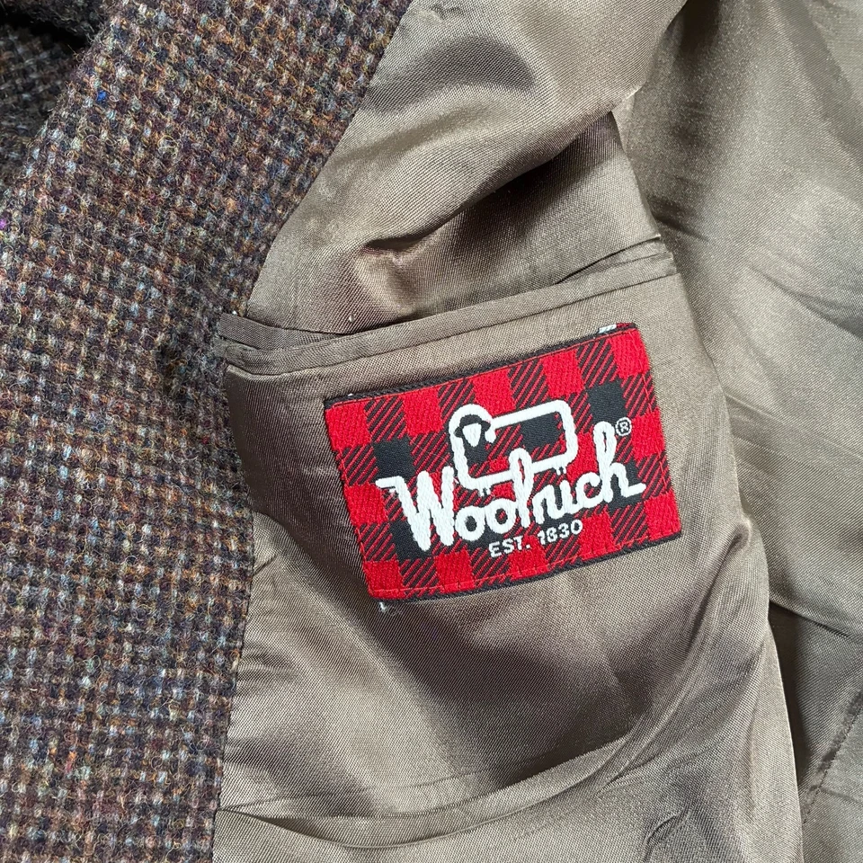 Blazer Abrigo Deportivo Harris Tweed Lana Woolrich 46R Moteado Años 80 90 (42L) De Colección Foto 4 de 4