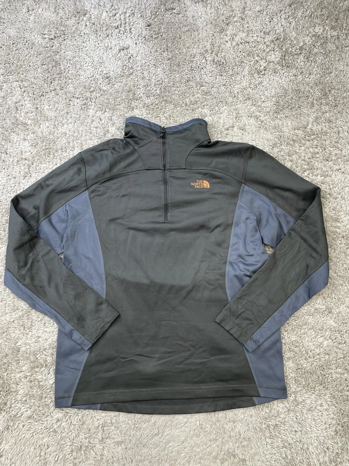 The North Face Pullover Mens Large Black Gray Quarter Zip Lightweight Hiking