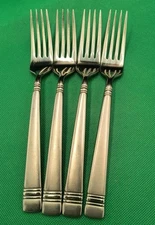 Set of 4 Reed & Barton LONGWOOD - MATTE pattern 18/8 stainless dinner forks 8"