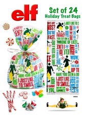 Set of 24 Buddy the ELF Christmas Holiday Cellophane Treat Bags (Will Ferrell)