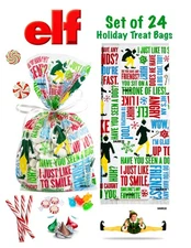 Set of 24 Buddy the ELF Christmas Holiday Cellophane Treat Bags (Will Ferrell)